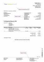 Auftrag/Auftrag-Storno Druckvorlage (Preis-Stück) in...